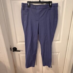 Rafaella‎ Comfort Women's Blue Pants Size 36 Elastic Waist Viscose Blend Stretch